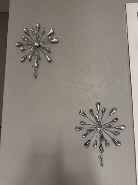 Metallic Silver Burst Wall Hooks - Decorative Home Wall Decor
